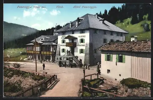 AK Paneveggio, Blick zum Hotel Albergo