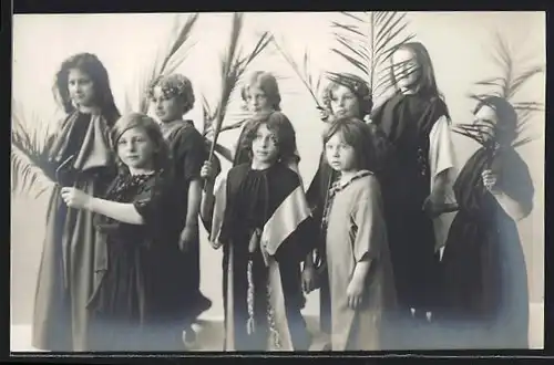 AK Passionsspiel Oberammergau 1910, Kindergruppe
