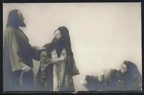 AK Oberammergau, Passionsspiel 1910, Darsteller in Kostümen