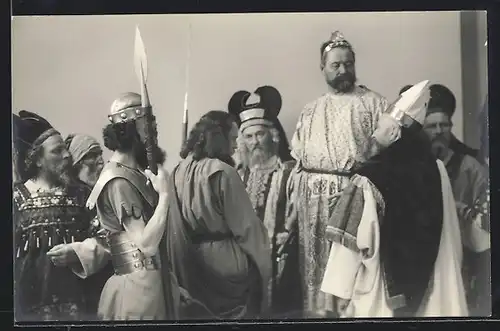 AK Oberammergau, Passionsspiel, Jesus vor Pilatus