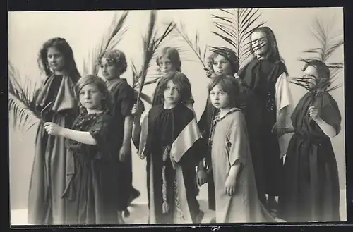 AK Oberammergau, Passionsspiel, Kindergruppe