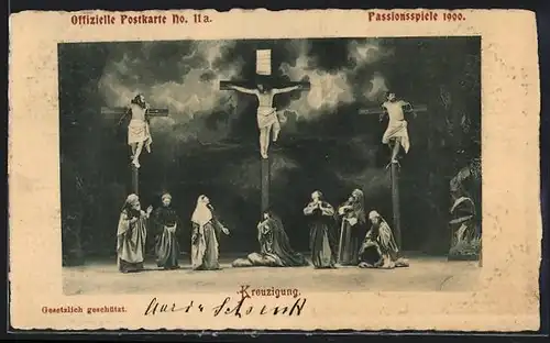 AK Passionsspiele 1900, Die Kreuzigung
