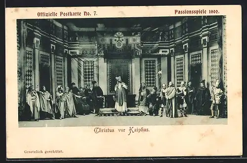 AK Passionsspiele 1900, Christus vor Kaiphas