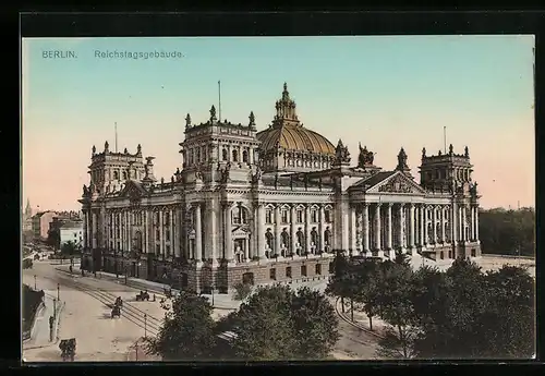 AK Berlin-Tiergarten, Blick auf das Reichstagsgebäude