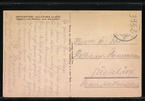 AK Hinterstein /Allgäu, Gasthof und Pension zum Steinadler