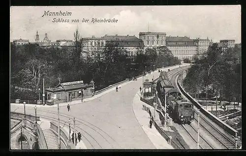 AK Mannheim, Schloss von der Rheinbrücke