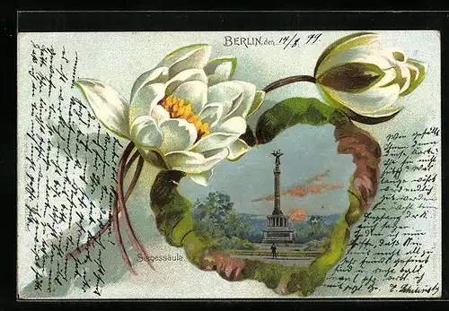 Lithographie Berlin-Tiergarten, An der Siegessäule