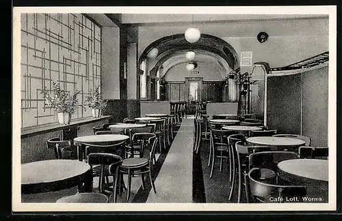 AK Worms, Café & Konditorei Lott, Speisesaal, Hafergasse 5