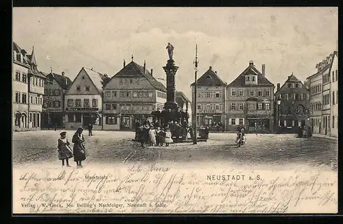 AK Neustadt a. S., Am Marktplatz