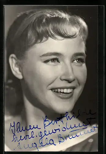 AK Angela Brunner in dem DEFA-Film Junges Gemüse, mit original Autograph