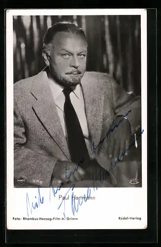 AK Schauspieler Paul Hartmann in Cuba Cabana, mit original Autograph