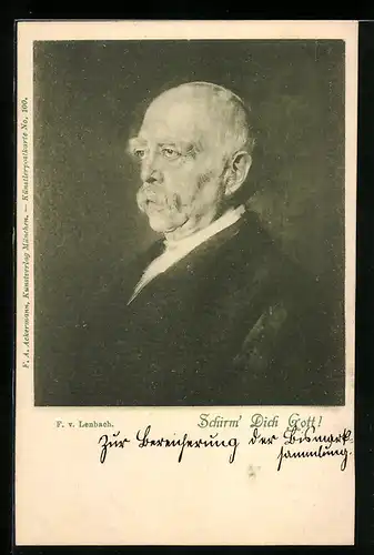 AK Schirm Dich Gott, Portrait Bismarck