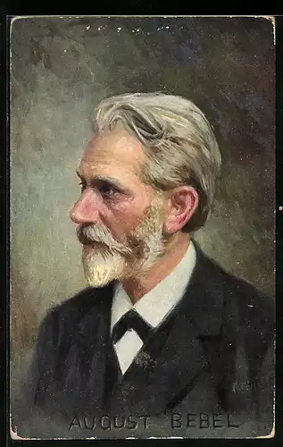 Künstler-AK Portrait von August Bebel