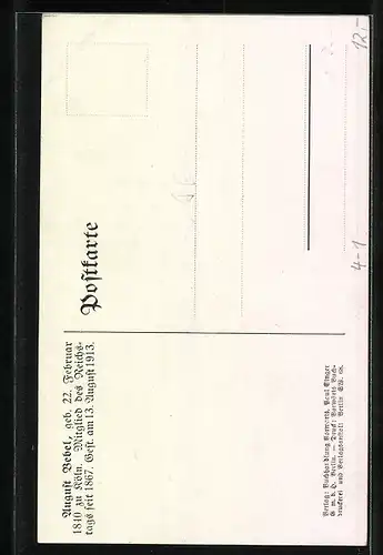 AK August Bebel, Mitglied des Reichstags seit 1867