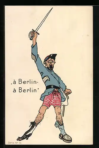 Künstler-AK Französische Propaganda im 1. Weltkrieg