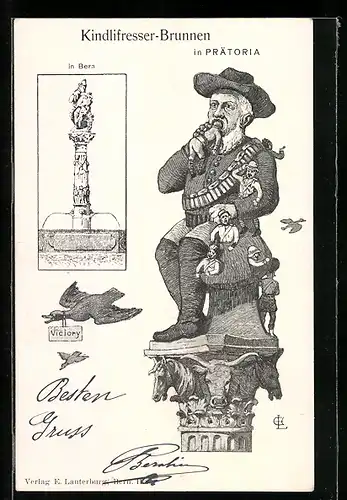 Künstler-AK Bern, Kindlifresser-Brunnen in Prätoria