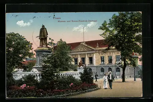 AK Posen, Museum und Kaiser-Friedrich-Denkmal