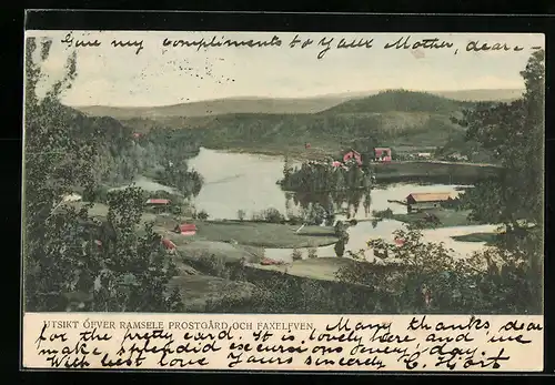 AK Ramsele, Utsikt öfver Ramsele, Prostgard och Faxelfven