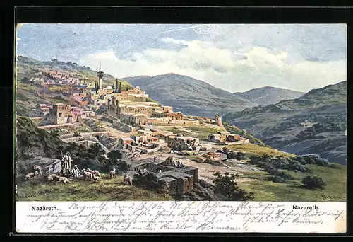 Künstler-AK F.Perlberg: Nazareth, Panorama