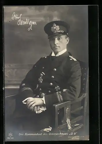 AK Portrait Otto Weddigen, Kommandant des Unterseebootes U 9