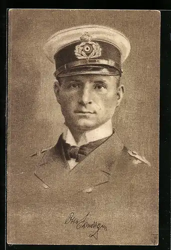 Künstler-AK U-Boot-Kommandant Otto Weddigen