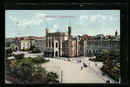 AK Breslau, Ansicht vom Hauptbahnhof