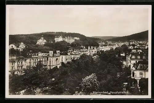 AK Marienbad, Blick auf die Hauptstrasse