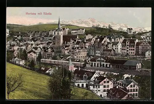 AK Herisau, Panoramablick mit Säntis
