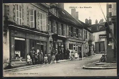 AK Cérilly, Rue Mistaudin, Librairie