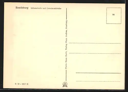 AK Rendsburg, Lilienstrasse und Garnisonkirche