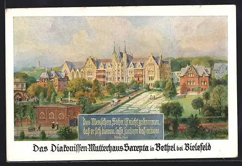 Künstler-AK Bethel bei Bielefeld, Diakonissen-Mutterhaus Sarepta