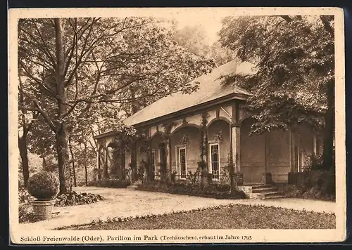 AK Freienwalde /Oder, Schloss, Pavillon im Park