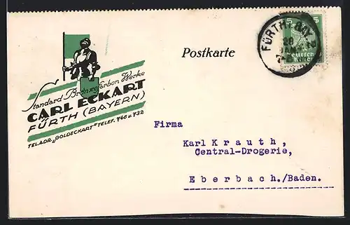 AK Fürth /Bayern, Standard Bronzefarben Werke Carl Eckart