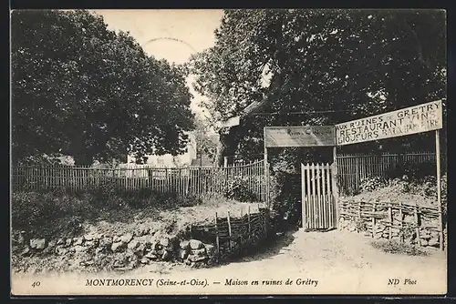 AK Montmorency, Maison en ruines de Grétry