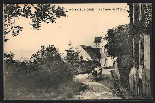 AK Noisy-sur-Oise, Le Chemin de l`Eglise