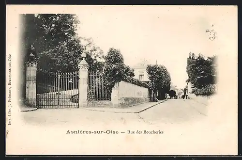 AK Asnières-sur-Oise, Rue des Boucheries