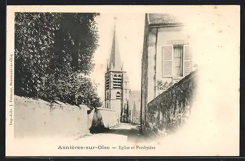 AK Asnières-sur-Oise, Eglise et Presbytère