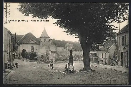 AK Andilly, Place de la Mairie