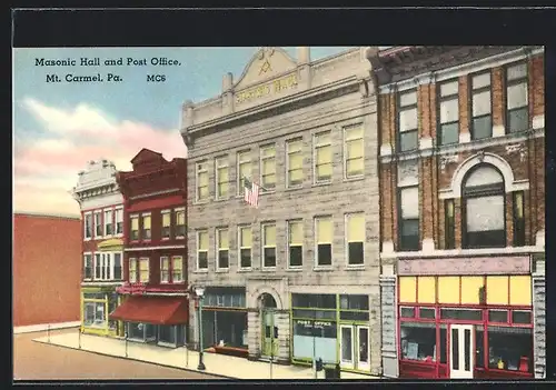 AK Mt. Carmel, PA, Masonic Hall and Post Office