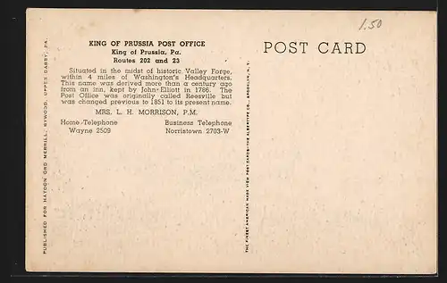 AK King of Prussia, PA, Antique Shop and Post Office