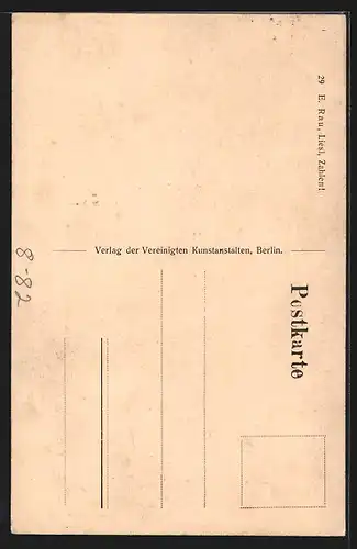 AK Dame bedient zwei Herren im Gasthaus