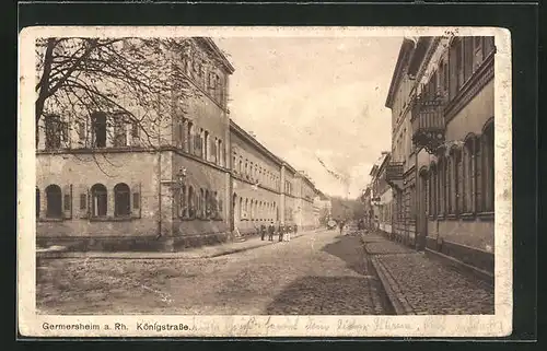 AK Germersheim a. Rh., Königstrasse mit Passanten
