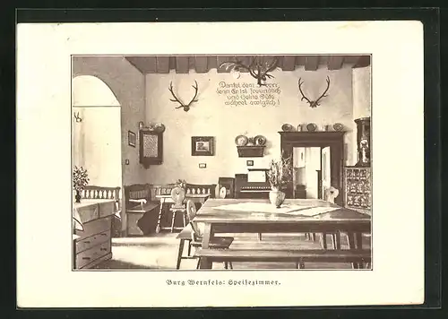 AK Spalt, Gasthaus Burg Wernfels, Speisezimmer