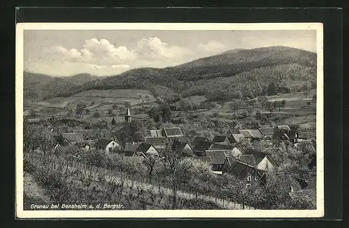 AK Gronau / Bergstrasse, Panoramablick vom Berg