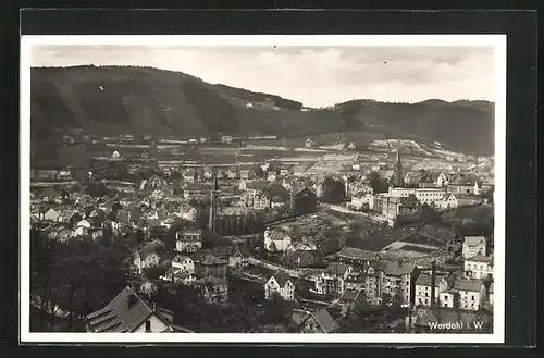 AK Werdohl i. W., Panoramablick aus der Vogelschau