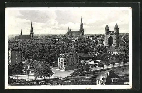 AK Ulm, Panorama mit Kirche