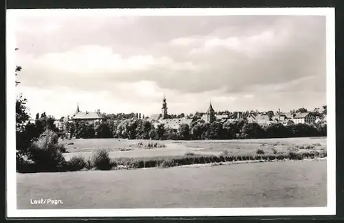 AK Lauf, Panorama mit Kirche