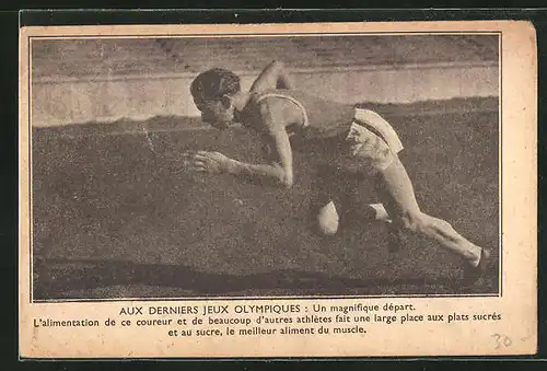 AK Aux derniers Jeux Olympiques, Leichtathlet beim Faufen