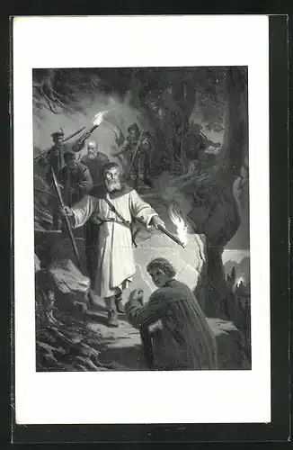 AK Sage von Wilhelm Tell, Abstieg vom Rütli