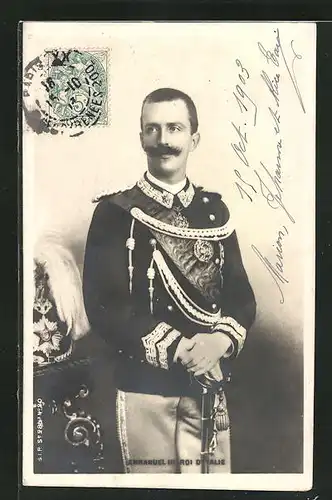 AK König Emanuel III. von Italien in Uniform